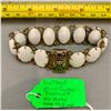 Image 1 : VINTAGE MILK GLASS + FILIGREE BRACELET RARE