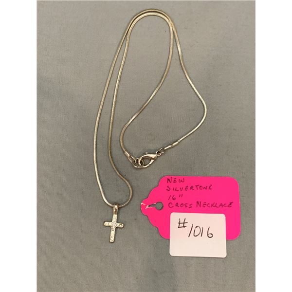 NEW 16” CROSS PENDANT + NECKLACE CZ