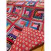 Image 2 : Colourful Queen Size Hand Stitched Fortrel Blanket 68-1/2" x 86"