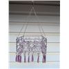 Image 6 : One each purple and green 4 light faux hanging crystal candle holder 6-3/4" x 6-3/4" square, 3-1/2" 
