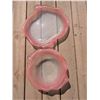 Image 2 : Pink / Peach Glass platter 16" x 14" and matching bowl 13" x 12" diameter