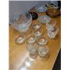 Image 1 : Assorted Glassware. Ashtrays, pinwheel crystal bowl, glasses and fruit nappies.