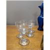 Image 4 : Assorted Glassware Tall Blue Decanter, Blue Picture, Sherry Glasses and Shooter Glasses