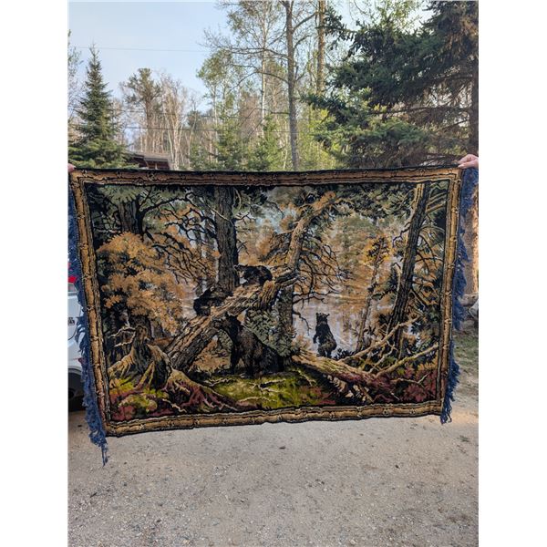 Large Bear Tapestry in very good condition. Approximately 56" x 38-1/2"