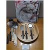 Image 1 : Cheese Board, Serving Platter, and misc. Kitchen Utensils