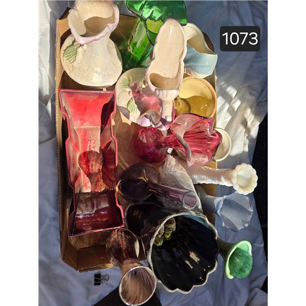 App 12 Vases – mixed media. From large to small – glass and ceramic