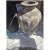 Image 2 : 3 Floor Vases – 2 heavy 1 light.  Plaster of Paris, Clay and Rattan. For Dried Arrangements