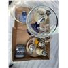 Image 1 : Mixed Lot – Oversize Glasses, Condiment plate, small Jar with pebbles, Creamer