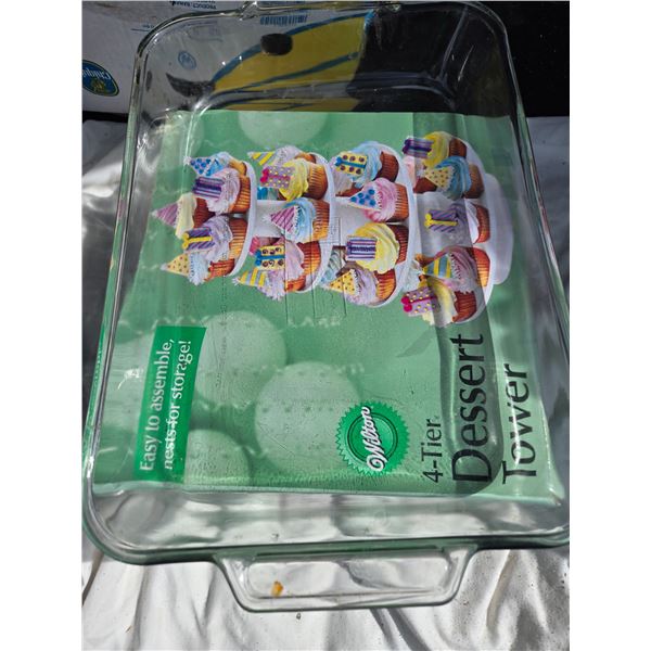 Large Pyrex Cake Pan, 4 Tier Dessert Tower