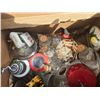 Image 2 : Box of Ornaments, Glass Bottles, Seashell, Glass Coasters, Small Ceramic cats, Blue Boy Ceramic, Pic