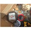 Image 3 : Box of Ornaments, Glass Bottles, Seashell, Glass Coasters, Small Ceramic cats, Blue Boy Ceramic, Pic