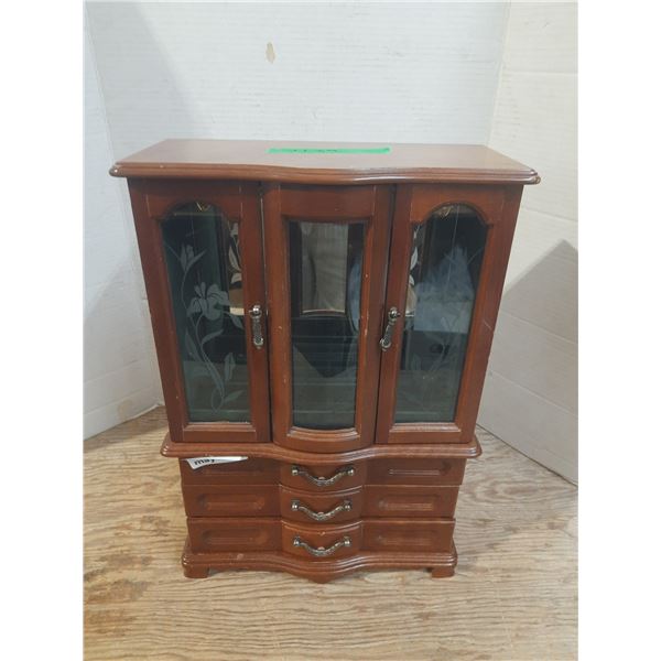 3 Drawer 2 Door Jewelery Box. 12"X5"X17" Tall.