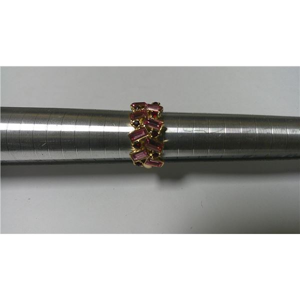 Pink and Red Stone Ring. (Size 8)