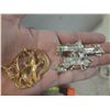Image 4 : (2) Brooches (1) Elephant (1) Old cars with lady.