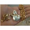 Image 3 : Gold Colored Bracelet (2) Brooches/Snowman with case.