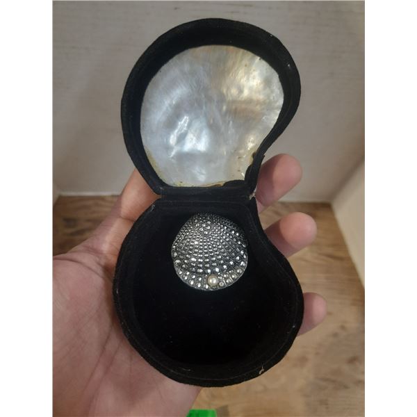 Shell Brooch with Case.
