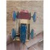 Image 3 : Vintage 1950's Hasitin Litho wind up red mother pushing a carriage. (Working) Rare.