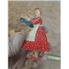 Image 4 : Vintage 1950's Hasitin Litho wind up red mother pushing a carriage. (Working) Rare.
