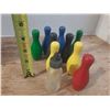 Image 2 : Vintage Mae Marine Tiny flo baby nurse glass bottle and 1950-60's wooden bowling pins & ball.