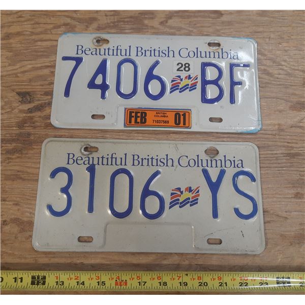 (2) BC License Plates.