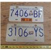 Image 1 : (2) BC License Plates.