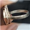 Image 2 : 925 silver ring with maroon color stone and smaller stones