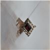 Image 3 : 925 silver ring with maroon color stone and smaller stones