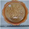 Image 1 : orange floral glass dish