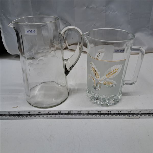 2 glass pitchers