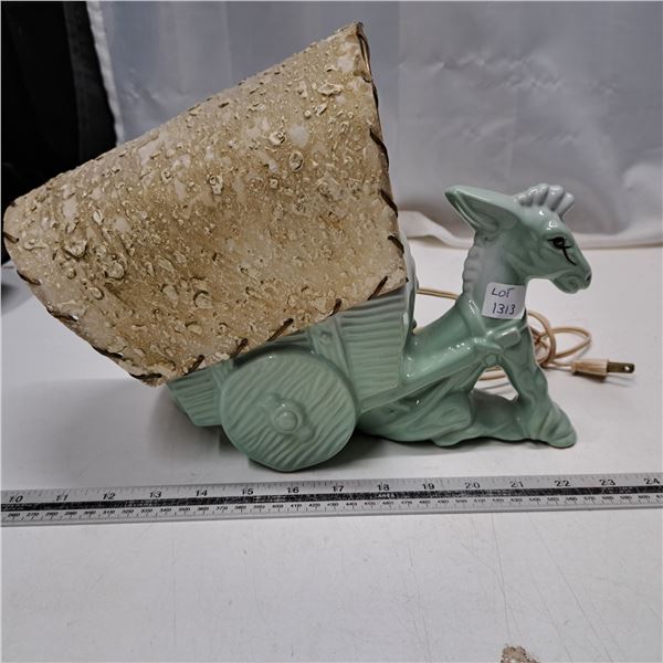 donkey carriage lamp with bark shade