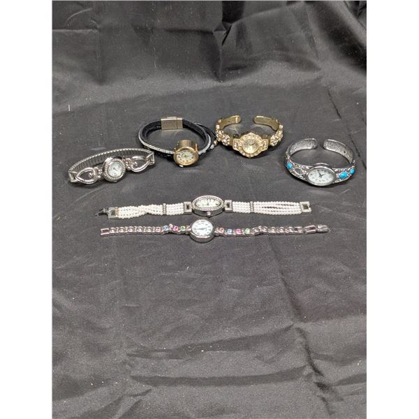 (6) Woman's watches (2) Bracelet style