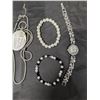 Image 5 : Necklaces + Bracelets w/ watch silver colour