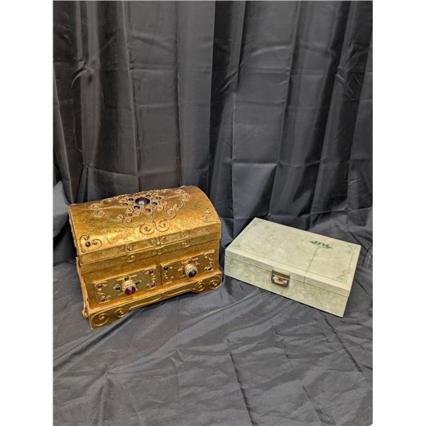 (2) Jewellery Boxes (1) Trunk Style 2 Drawers