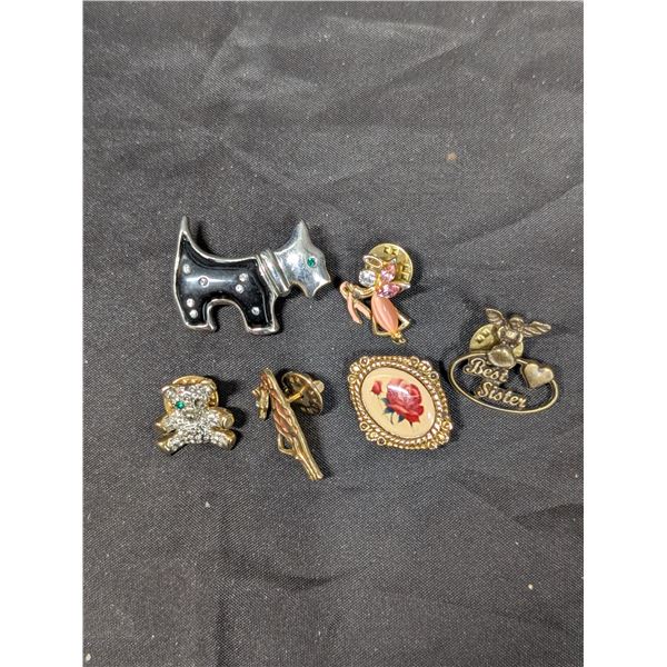 (6) pins lot (dog, Bear, Giraffe)