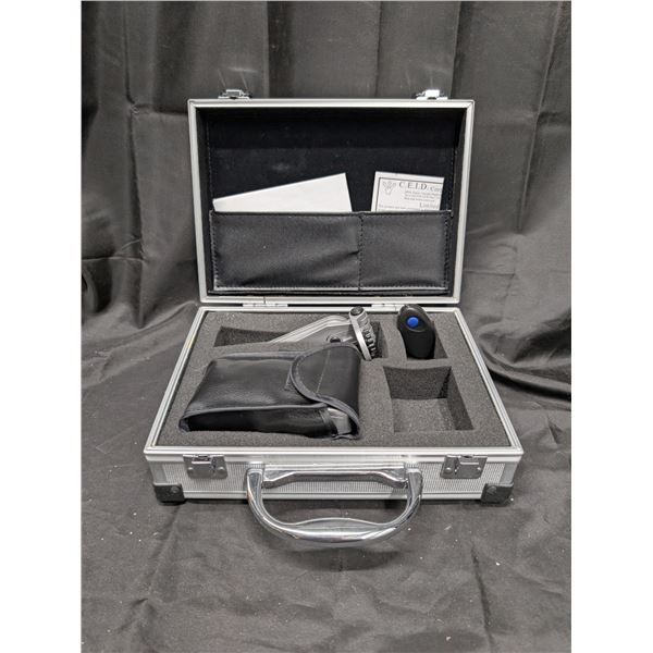 Camera with accessories and carrying case