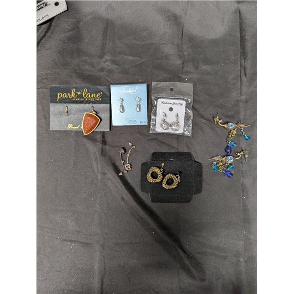 (6) Pair Earrings (1) Pair Peacocks