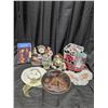 Image 1 : Tin Picture Seeress Treasure Clock, Solar Turtle, Dollies, And etc.