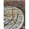 Image 2 : Two Brass Plant Stands and Outdoor Mat - all showing wear
