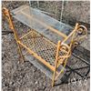 Image 1 : Wrought Iron Table Stand with Two Glass Shelves - used outdoors but can be repainted for indoor use