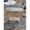 Image 2 : Wrought Iron Table Stand with Two Glass Shelves - used outdoors but can be repainted for indoor use