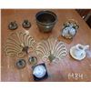 Image 1 : Brass Sconces, Pot, Candlesticks, Clock, etc