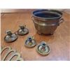 Image 4 : Brass Sconces, Pot, Candlesticks, Clock, etc