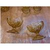 Image 3 : Vintage Amber Pedestal Serving Dish Set - Large Compote Bowl with 6 Dessert Bowls