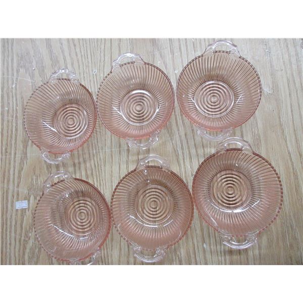 Pink depression glass bowls