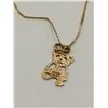 Image 3 : 10k Gold Ankle Necklace, 10k Teddy Bear