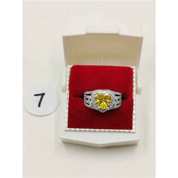 [Size 6] yellow Heart Sterling Silver Ring