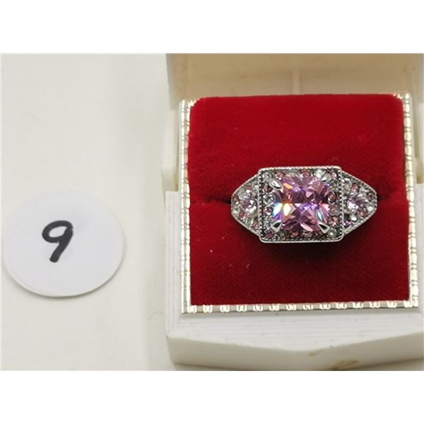 [Size 6.5] Fancy Stone Sterling Silver Ring