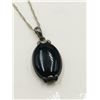 Image 2 : Sterling Silver Necklace and Pendant, Black Stone
