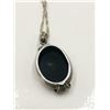 Image 3 : Sterling Silver Necklace and Pendant, Black Stone