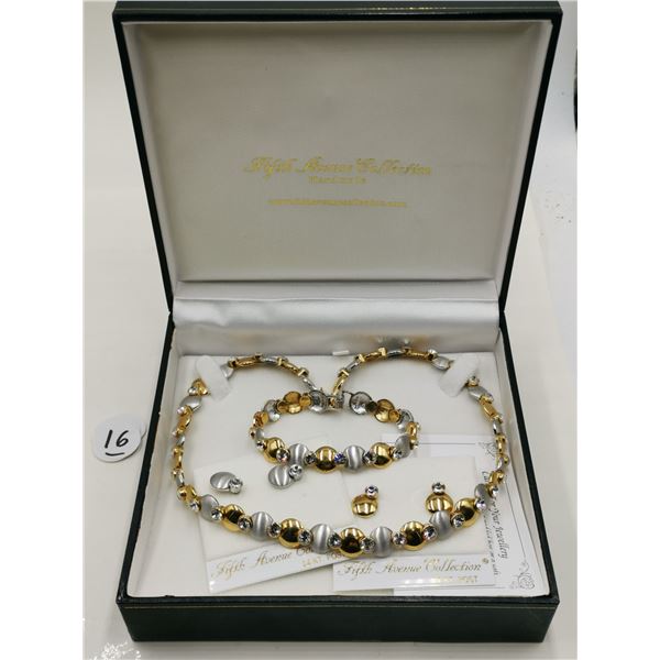 14k Gold Post Earrings, Fifth Avenue Matching Set